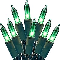 HISHINY 100 Count Green Mini String Lights with Green Wire - UL Certified 21ft for St. Patrick's Day, Christmas, Indoor Outdoor Decor