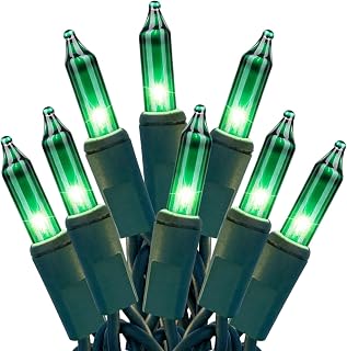 HISHINY 100 Count Green Mini String Lights with Green Wire - UL Certified 21ft for St. Patrick's Day, Christmas, Indoor Outdoor Decor