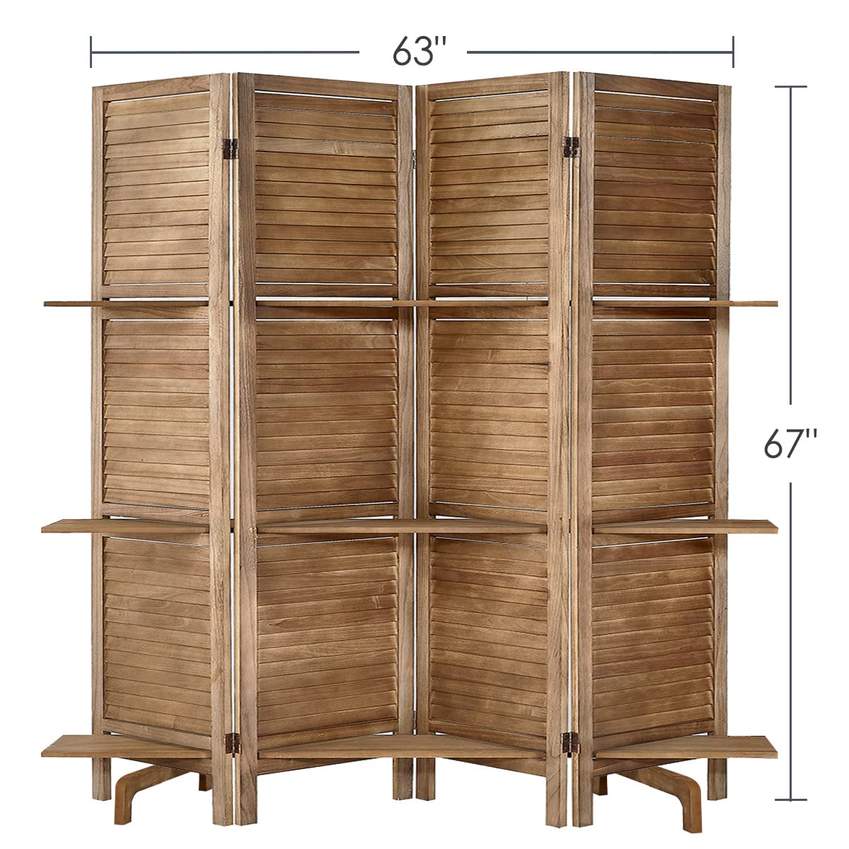 Buy ROSE HOME FASHION 4 Panel 5.6 Ft Wood Room Divider, Wood Folding