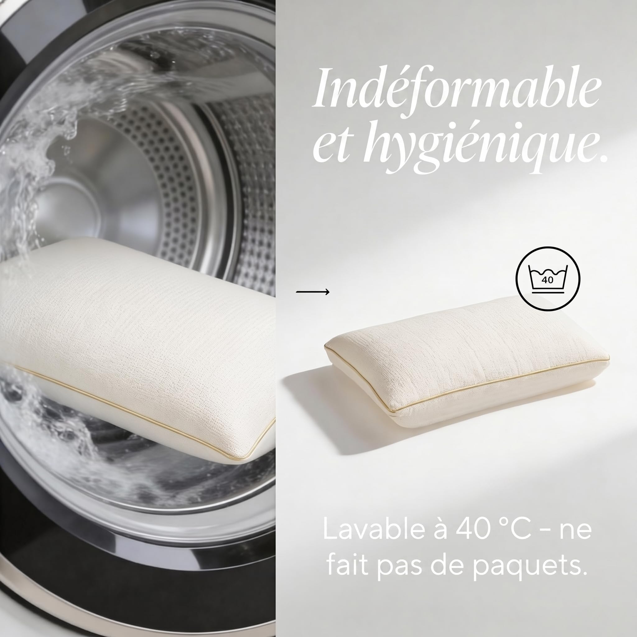 Oreiller Enfant Vitapur MemoDream Junior, Mousse Mémoire de Forme Hypoallergénique, Doux, Lavable, Certifié Oekotex-100, de 3 Ans, 30x50x9 cm.