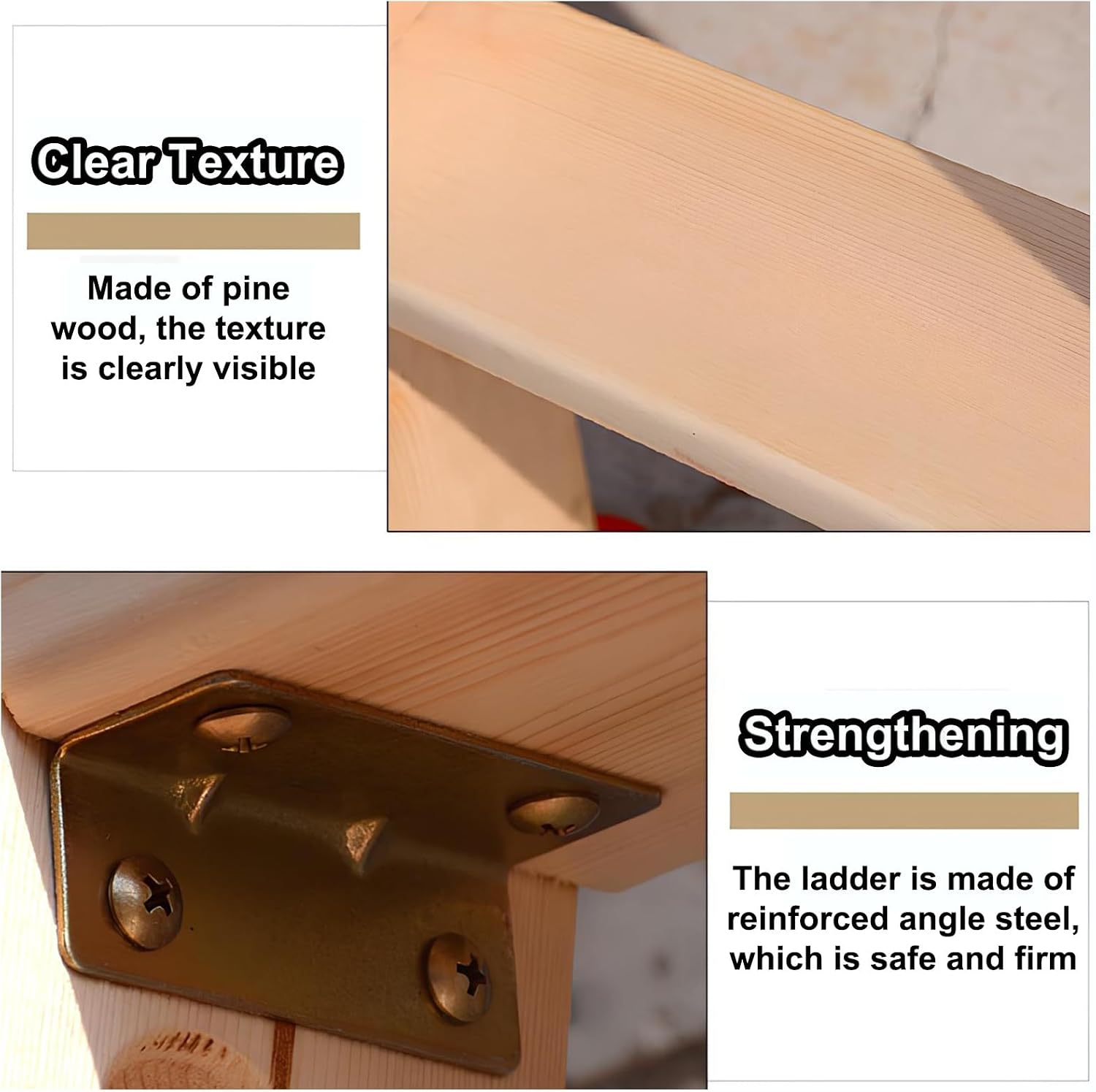 Universal Motorhome Bunk Ladder SpaceSaving Wooden Step Ladder for Dorms Bedrooms Apartments Hotels Large Size