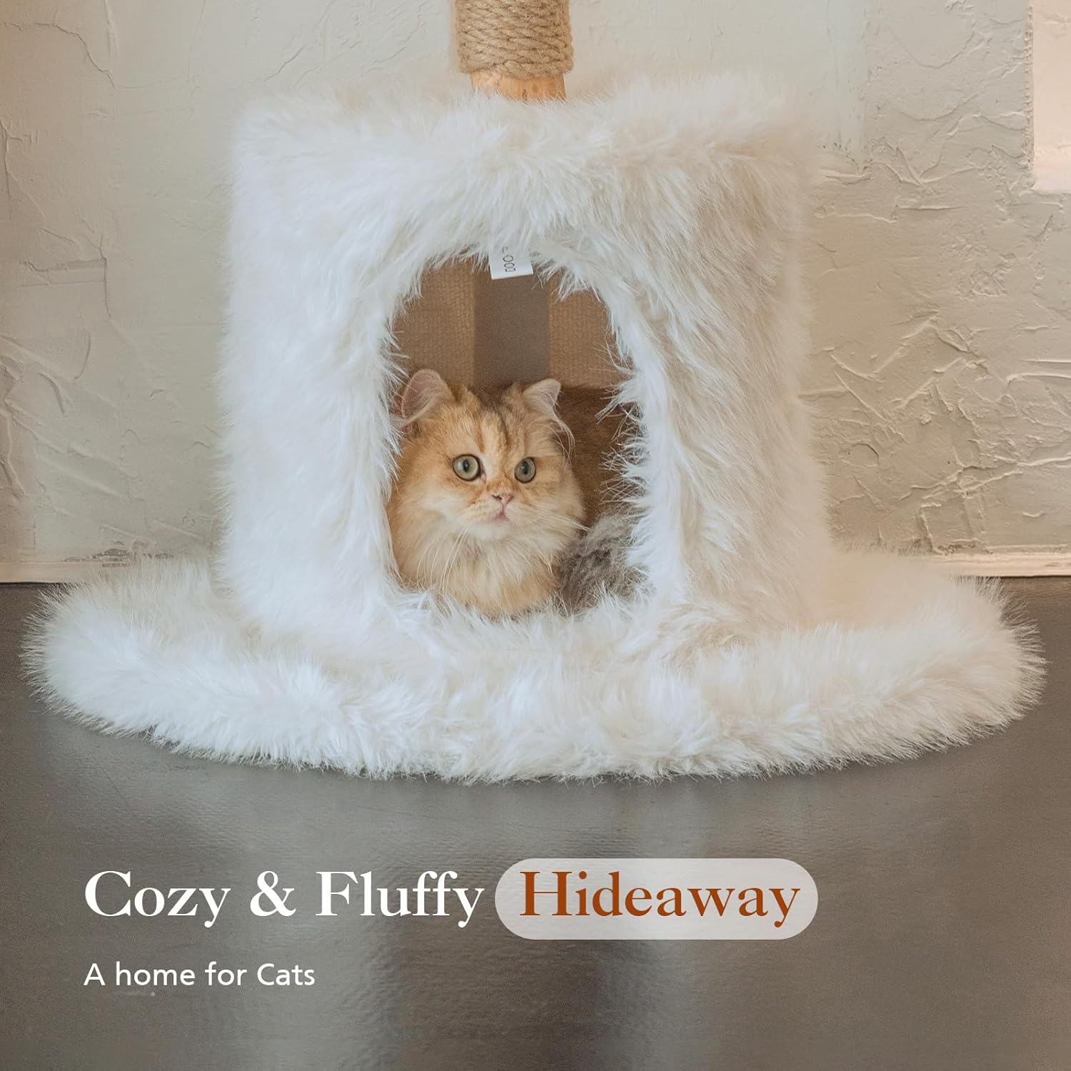 review Modern Cat Tree Tower for Cats, Real Branch Scratching Post with Luxury Cat Condo, Cozy Cat Bed & Jumping Platform, Wooden Cat Furniture for Home