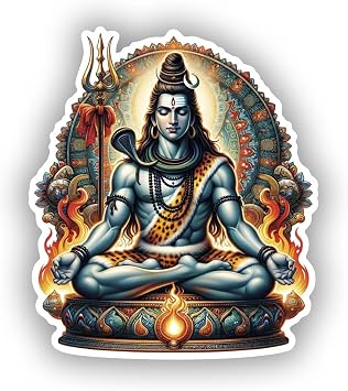 Realistic Shiva Hindu God Sticker for Car, Laptop, Window, Wall, Bumper, Waterproof Decal, Mythological Design 4