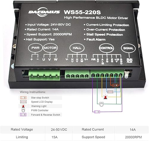 Miniatura 3 de Daedalus Kit de motor de husillo sin escobillas CNC, 600w, ER11, 48V DC, 9000RPM