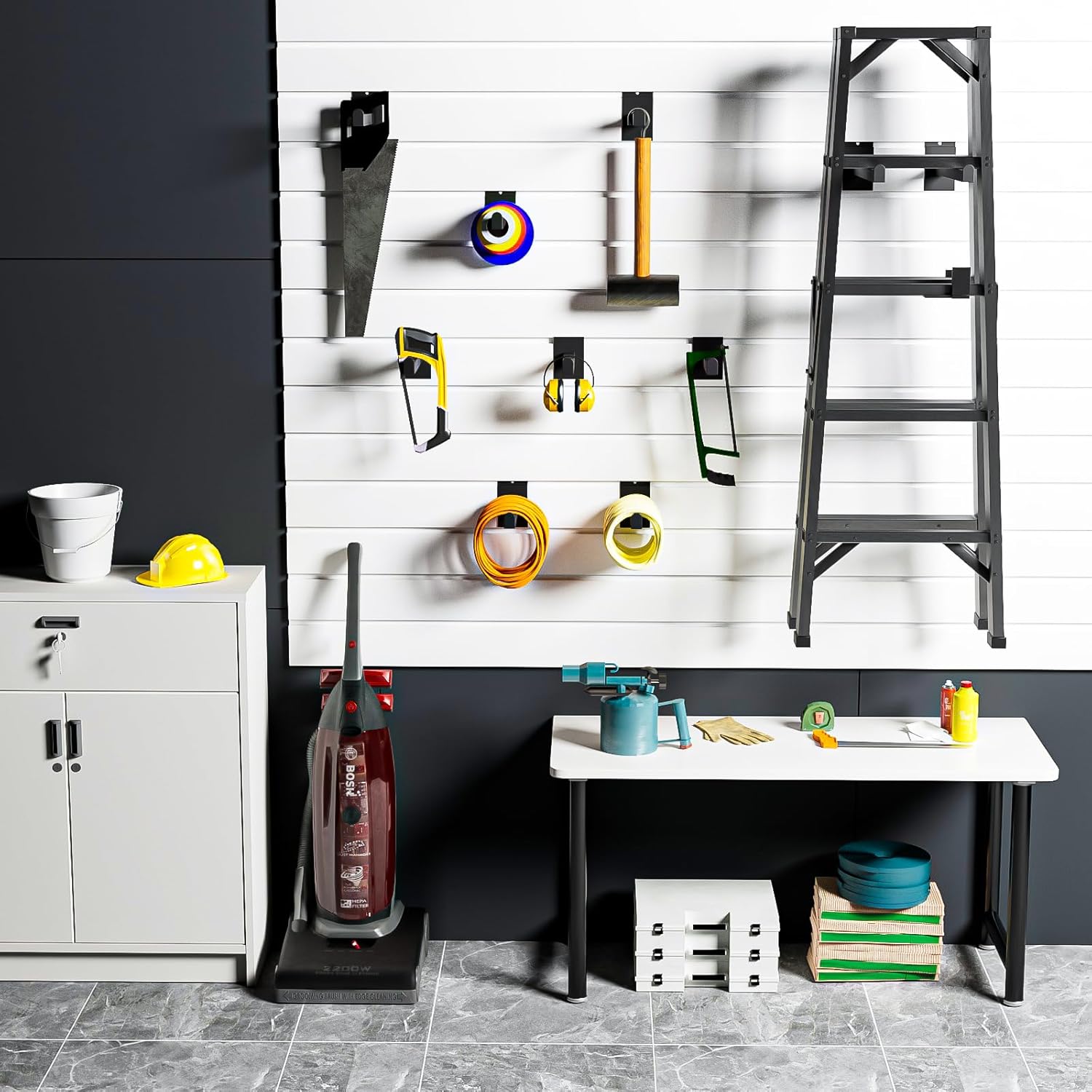6 Inch Square Tubing Slatwall Shelf Bracket , Heavy Duty Slat Wall Floating Shelf Bracket with Lip, Slatwall Accessories for Retail Display,Garage (12Pcs, Black)