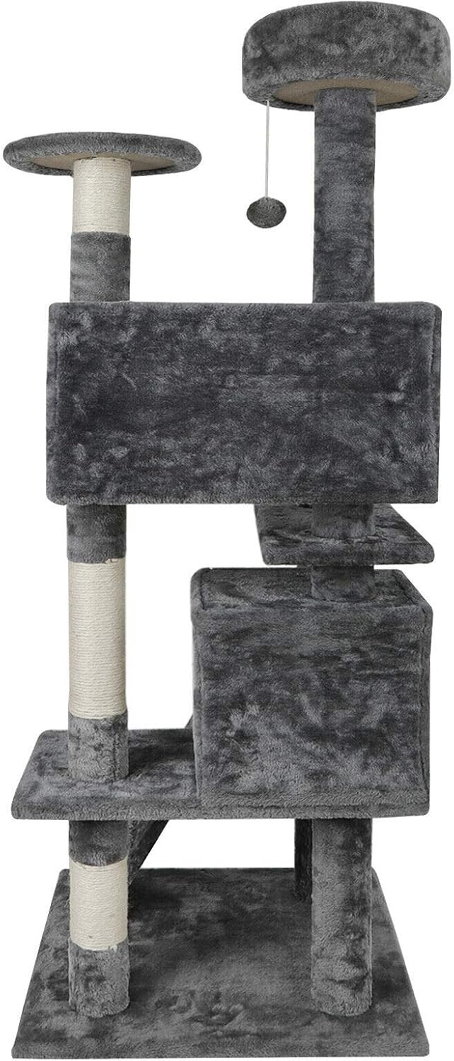 53inch Cat Tree Scratching Condo Kitten Activity Tower Playhouse W/ Cave & Ladders MB53C