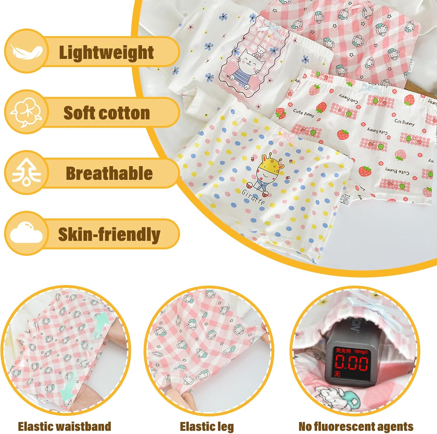 Little Girls Underwear Soft Breathable Cotton Panties with 8 Packs Toddler Panties Boyshorts 2-10 Years - Image 2