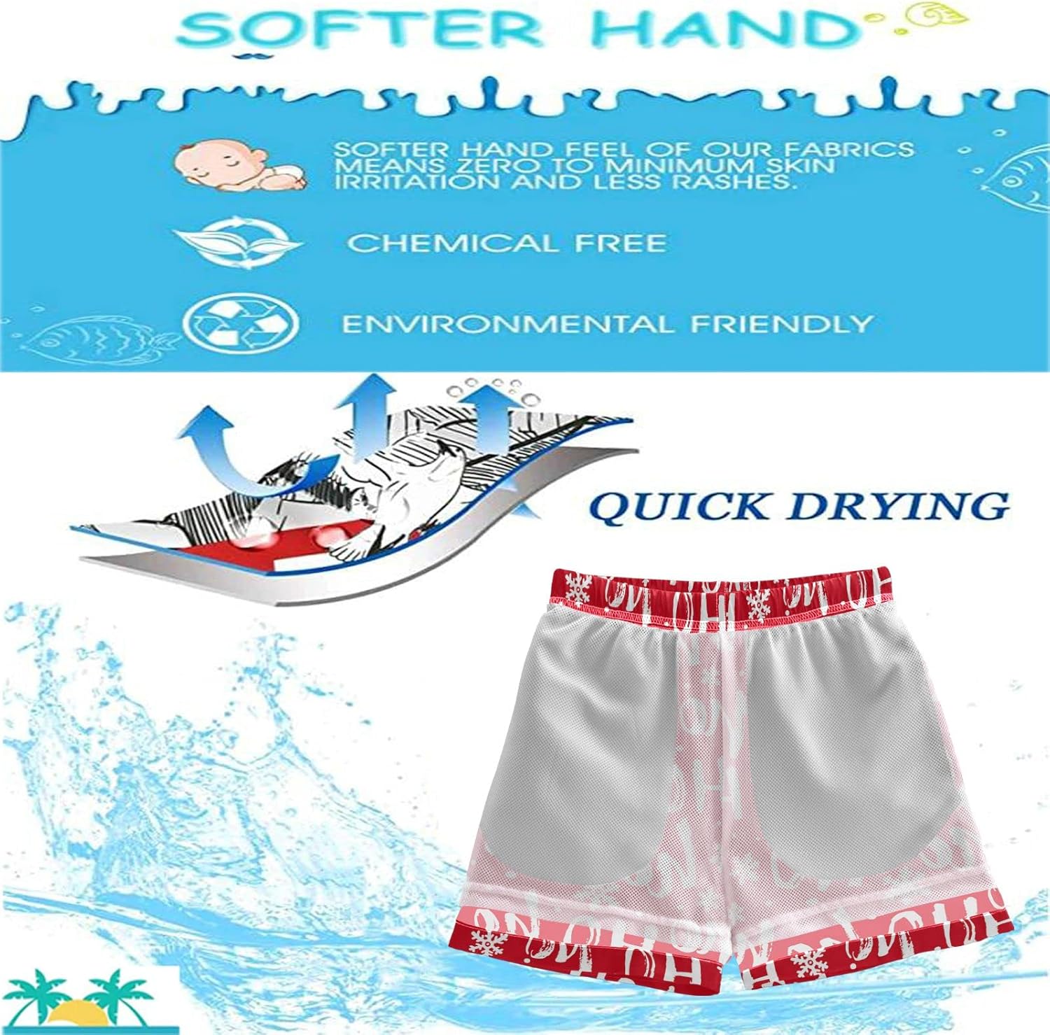 visesunny Boys Surfing Board Shorts Quick Dry Boys Swim Shorts s Swim Trunks Size from 2T to 14/16 - Image 5