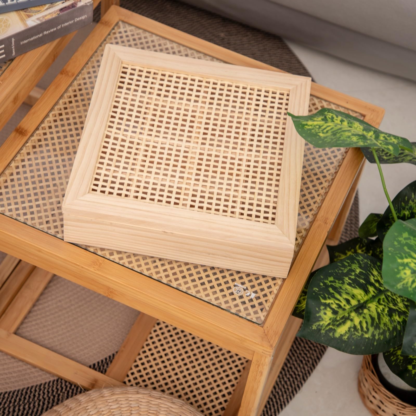 JJSQ Boîte à thé en bois à 16 compartiments avec couvercle pour comptoir, idée cadeau, naturel, 33 cm (16 compartiments)