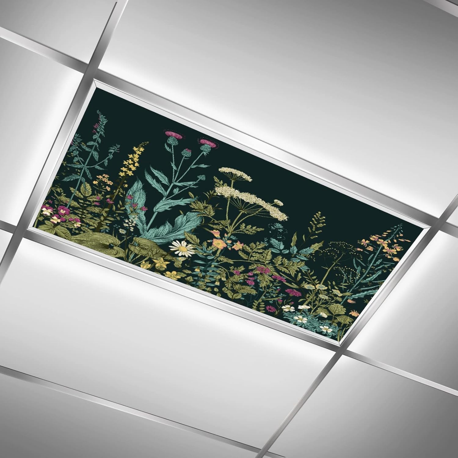 Wild Floral Plants Flexible Fluorescent Light Cover Films