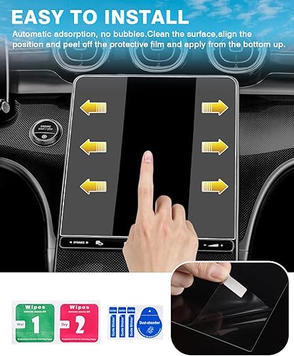 Miniatura 7 de Actualización Paquete de 2 protectores de pantalla de 11.9 pulgadas para Mercedes Benz C300 Clase C C2502023  2026 GLC300 Sin reflejos ni huellas