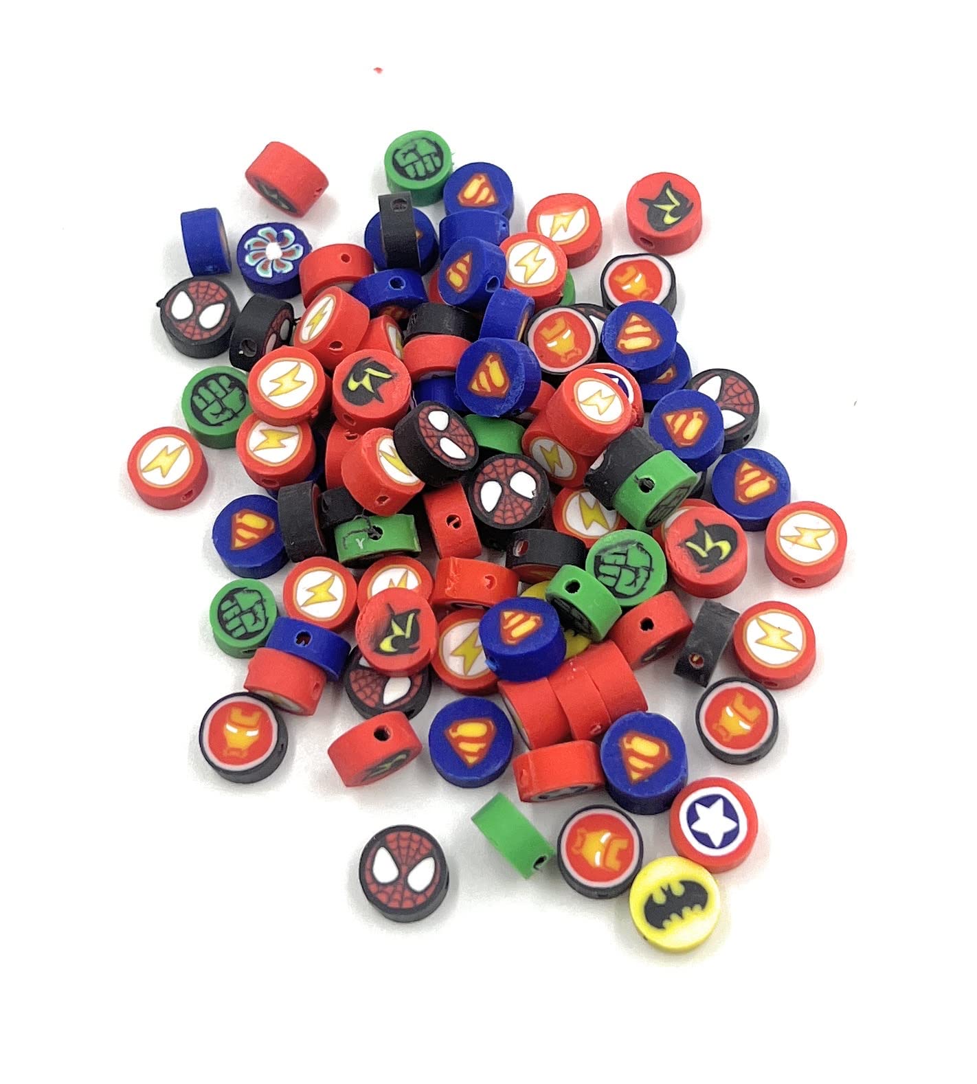 Imicreate 100pcs Clay Heart Charms Resin Flatbacks Buttons Polymer Clay Beads for Miniature Fairy Garden Hair Accessories DIY Scrapbooking Phone Case Jewelry Making (Cartoon)