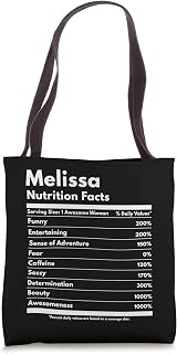 Melissa Nutrition Facts Gift Funny Personalized Name Melissa Tote Bag