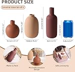 Ceramic Modern Vase for Home Decor Farmhouse Vases Set of 3 Terracotta Decorative Pottery Boho Vases for Pampas Grass Living Room Kitchen Bedroom Entryway Mantel Decor