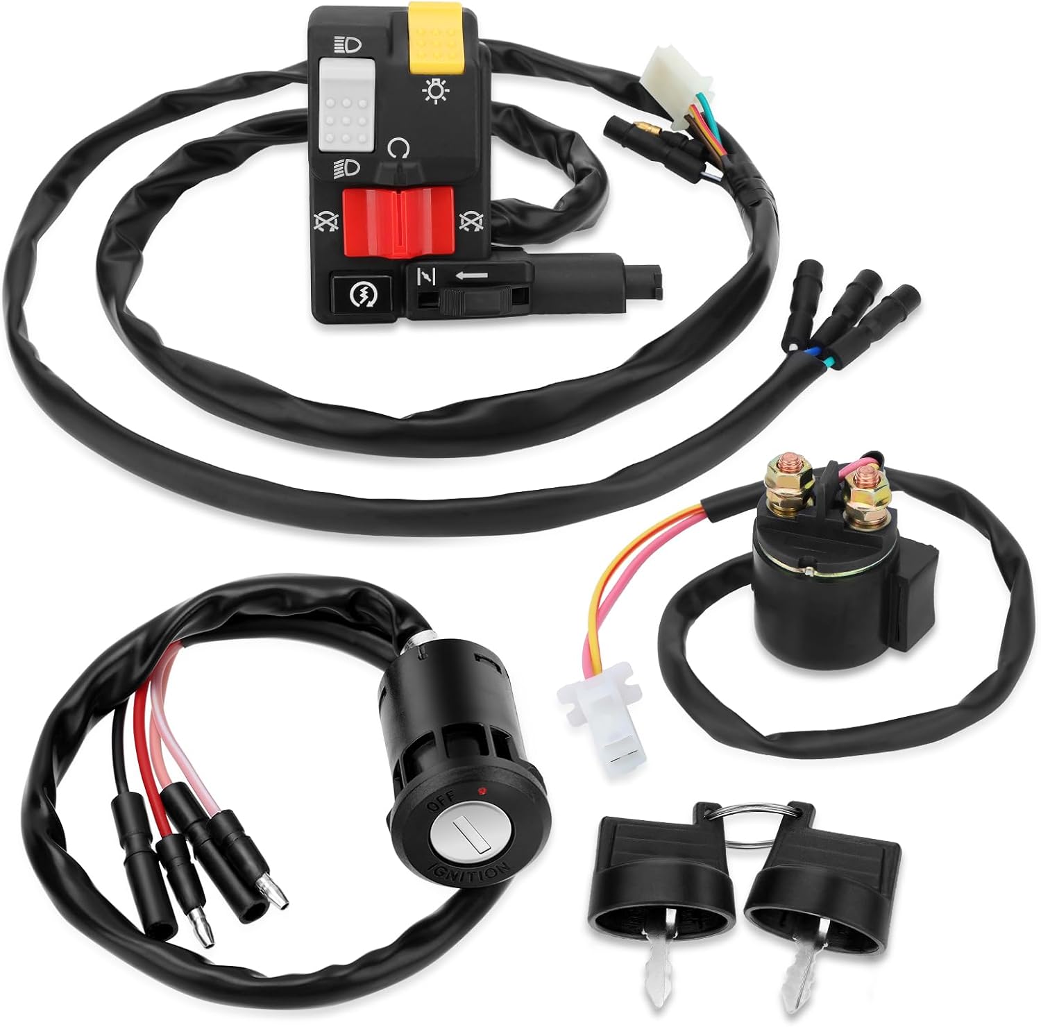 M MATI Handlebar Key Starter Relay Switch Kit for Honda FourTrax 300 2x4/4x4 TRX300/TRX300FW 1996-2000 35200-HM5-850 35020-HM5-A10 35100-HM5-671