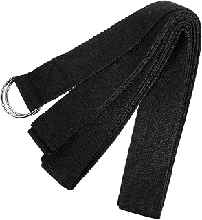 BESTonZON Yoga Stretching Strap 3.2m Black Workout Bands Elastic Stretch Bands for Pilates Fitness Physical Therapy and Gymnastics Training