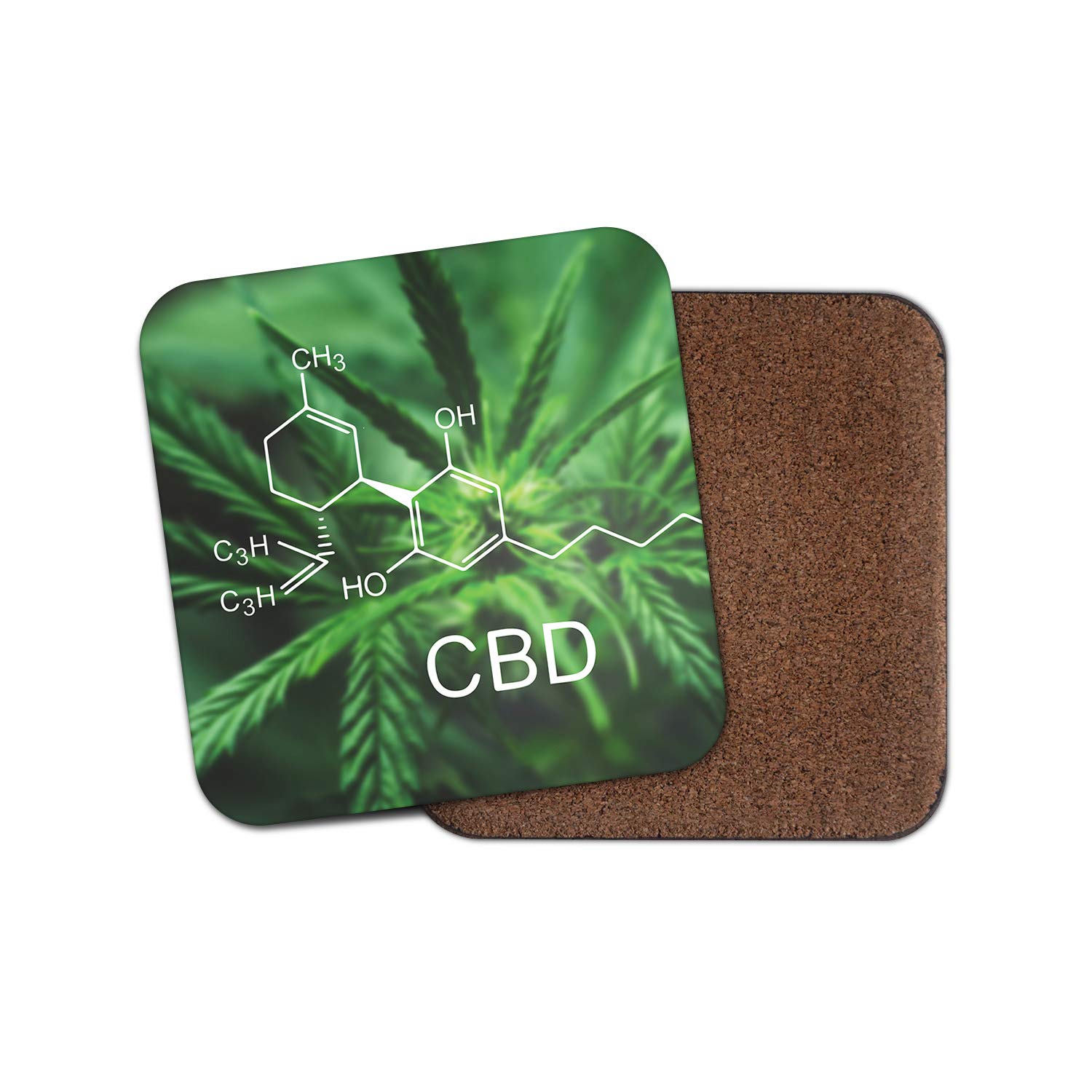 Destination Vinyl Ltd Multicolor 1 X Macro Cbd Coaster - Cannabis Flower Marijuana Weed Aesthetic #16624