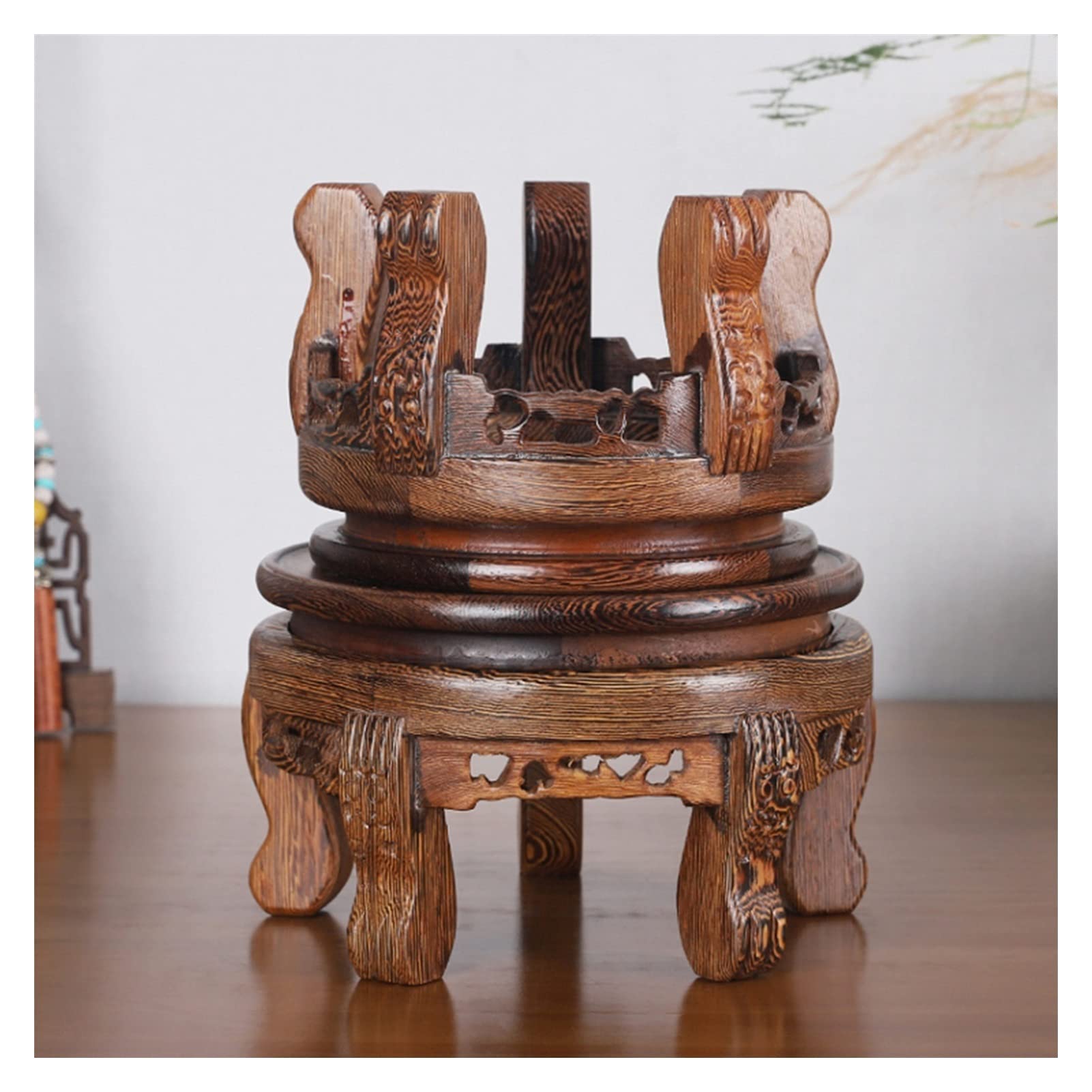 Rośliny ogrodowe Podstawka do doniczki Drewniana podstawa wazonu Podstawa czajnika Podstawa Bonsai Drewniana taca Ozdobny stojak ekspozycyjny Wspornik rzemieślniczy 4,5 cala Wysoki stojak na rośliny o