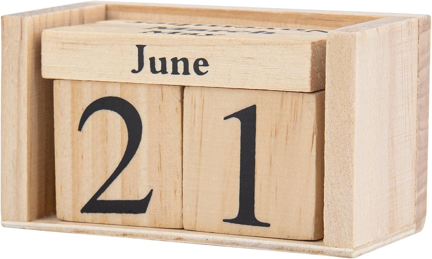Framendino, Natural Vintage Wood Calendar Rustic Block Chic Perpetual Calendar