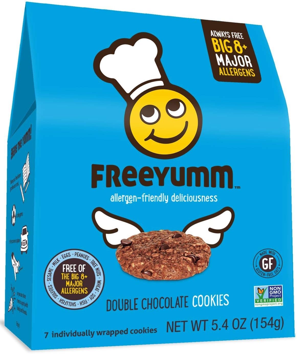 FreeYumm Double Chocolate Soft Baked Cookies - Plant Based - Allergy Friendly Snacks - Gluten Free - Safe for School - 42 Individually Wrapped Cookies
