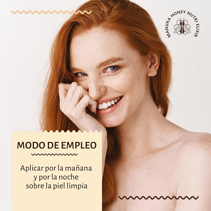 Bielenda Manuka Honey Nourishing and Hydrating Face Serum, Enriched with Manuka Honey, Vitamin C and B, for Dry and Sensitive Skin, Day/Night, 30 ml