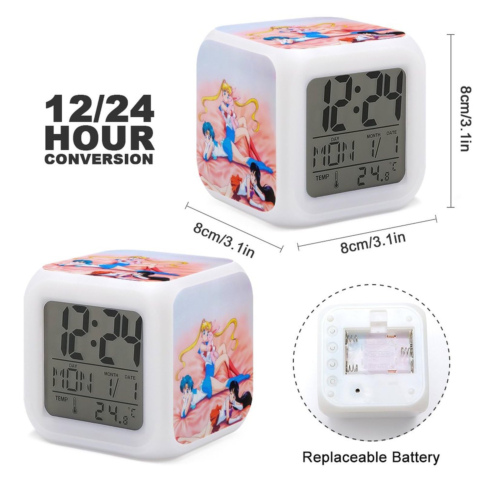 Amazon.co.jp: 美少女戦士セーラームーン 目覚まし時計 アナログ 大