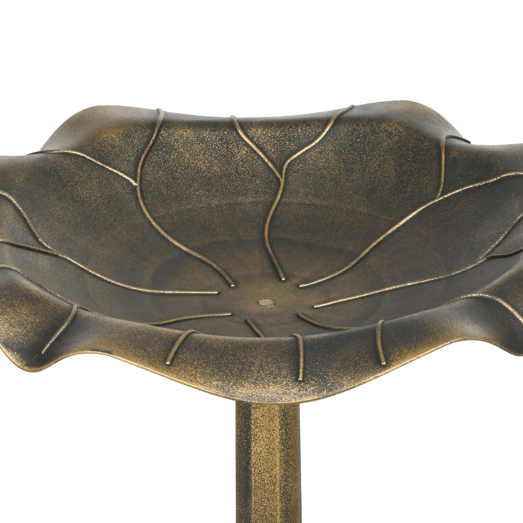 Outsunny Baño para Pájaros de Jardín al Aire Libre, Altura 71 cm, Comedero para Pájaros con Lavabo Diseño Hoja de Loto y Acabado Envejecido, Ligero y Resistente, Bebedero para Aves, Bronce