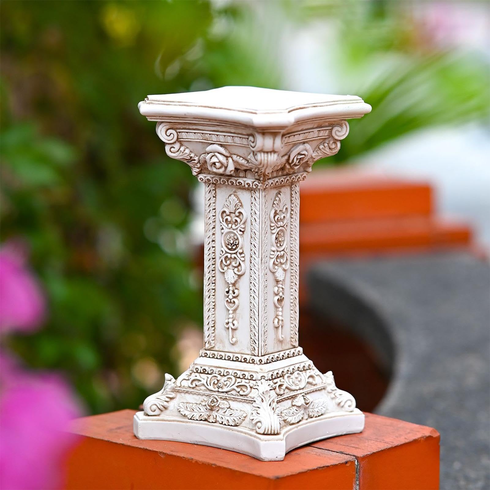 Générique Colonne Romaine | Statue de Piedestal Colonne Grecque - Ornement Vintage Sculpture Florale pour Jardin Cuisine Salle à Manger Mariage Événement