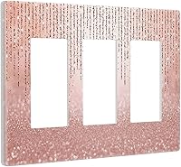 Vista 58 de Cubierta de interruptor de luz rosa brillante con purpurina de 1 banda, sin dispositivo, placa de pared en blanco decorativa para adolescentes