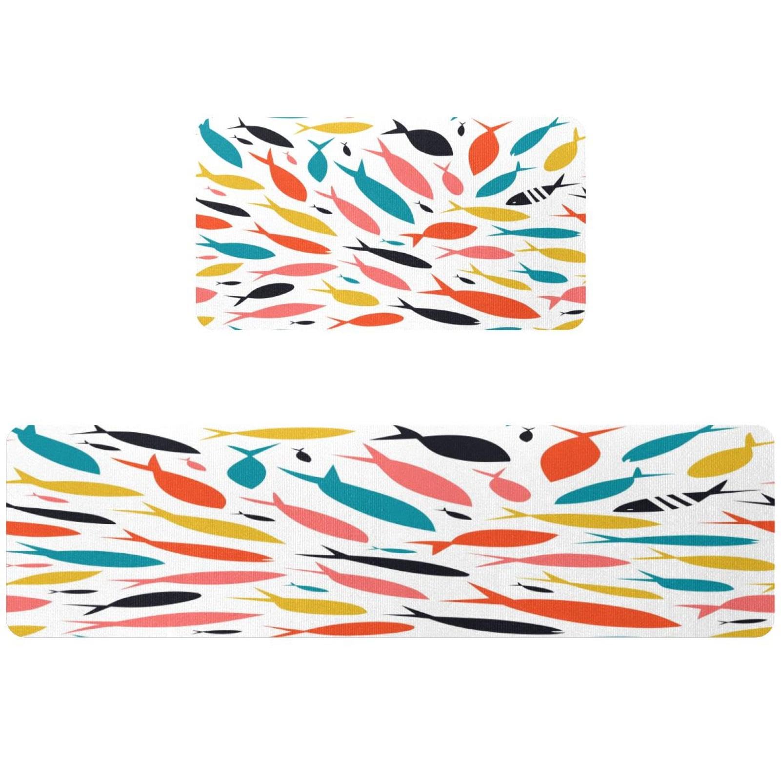 Tapis de cuisine antidérapant lavable et ultra absorbant marine