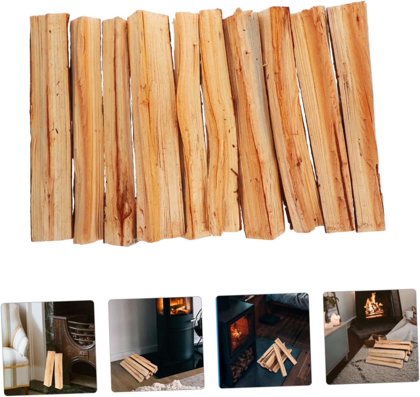 10pcs Faux Logs for Fireplace Inserts Rustic Indoor Decor for Cozy Living Spaces for Bonfire Parties and Enhancing Fireplace Atmosphere
