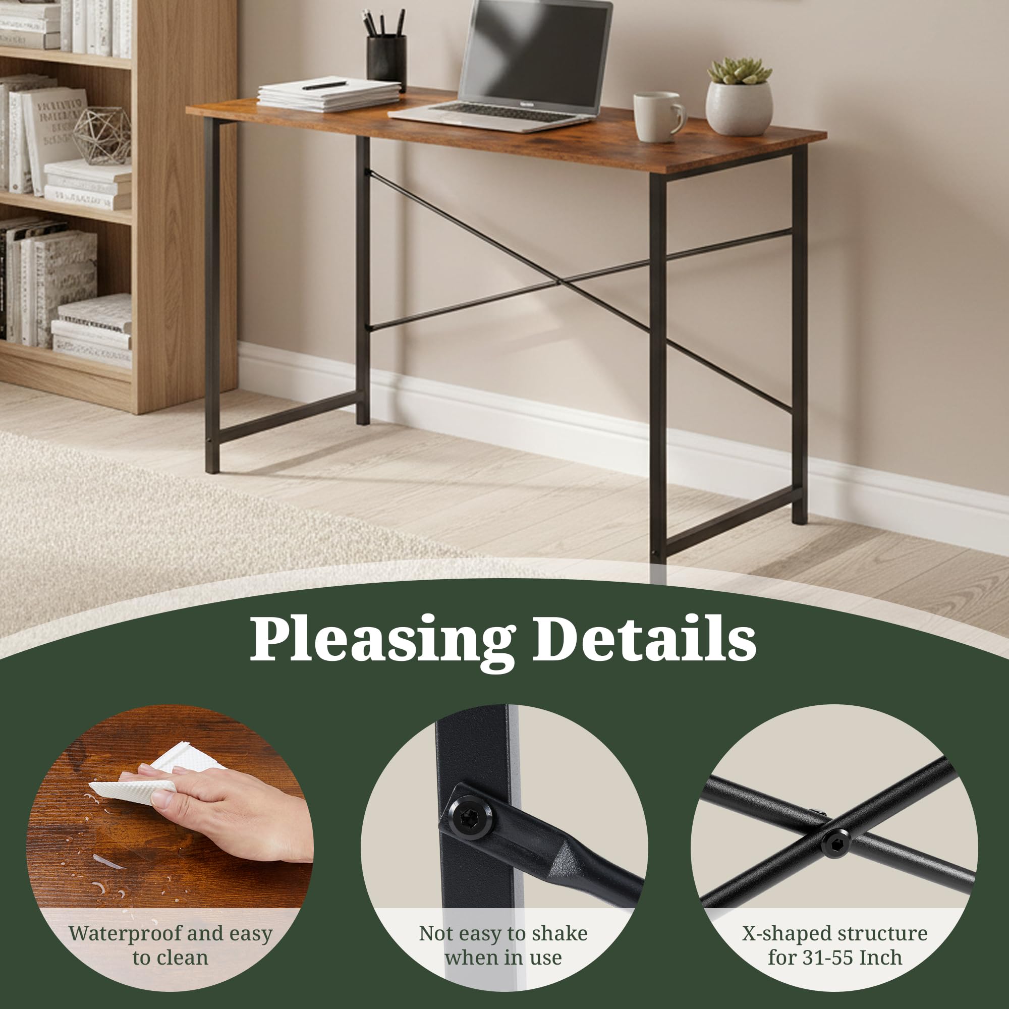 Amazon.com: SageNest Computer Desk 44 Inch, Home Office Desk