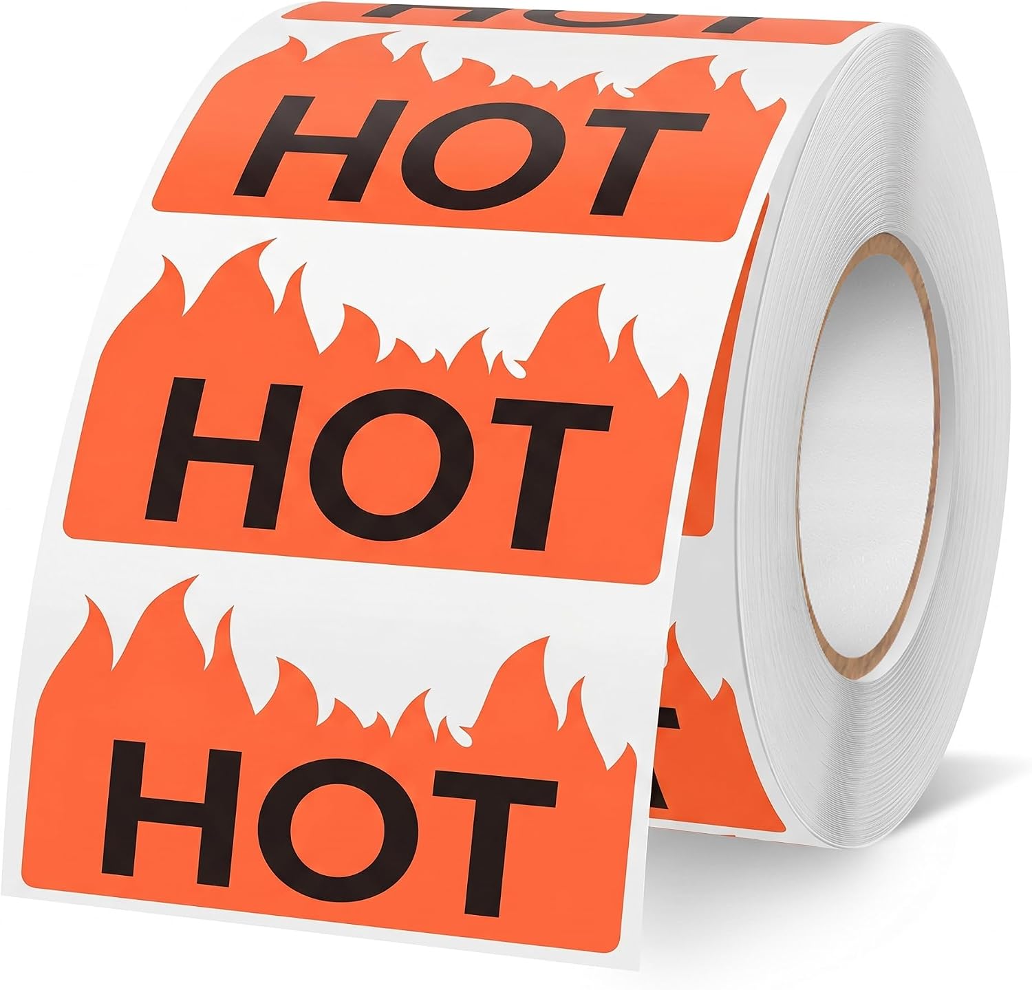 600 PCS Hot Stickers 2 × 1.2 Inches Flame Shape Labels Vinyl