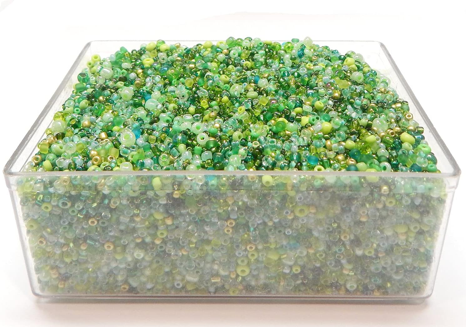 Perlin Glass Seed Beads 2mm 3mm 4mm Round Pony Beads Pack of 3000 Mixed Size, Colour Mix for Jewelry Making Earrings Bracelets Pendants Waist DIY Handmade (Green) - Image 4