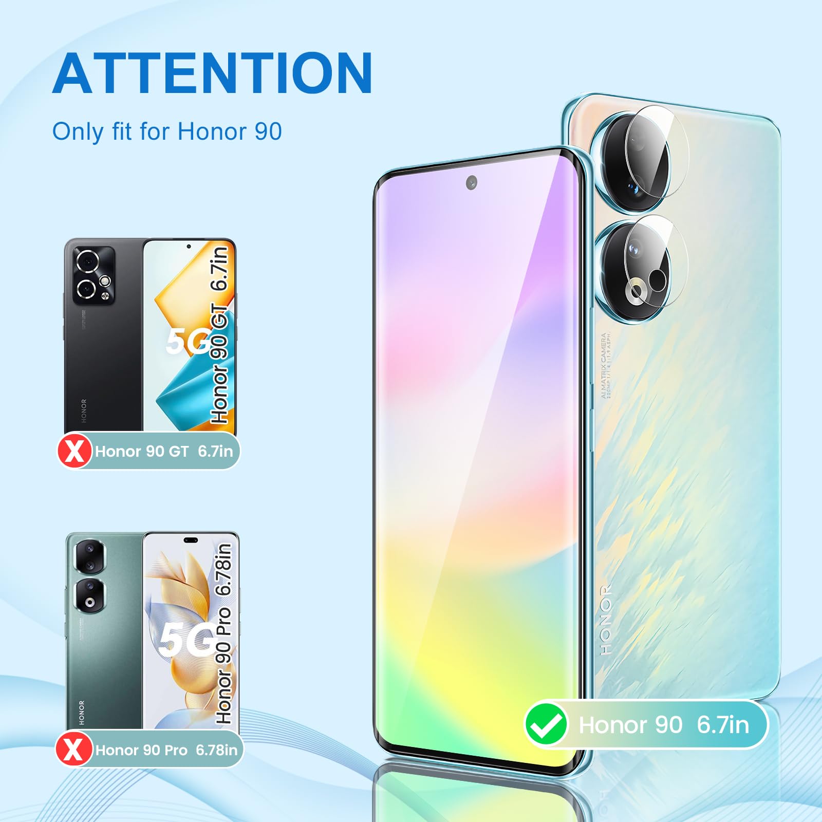 Pellicola Honor 90 Lite Pellicola In Vetro Temperato Curvo Per Huawei Honor 9 Lite - Protezione Totale 360°, Kit Completo Honor 9 Lite Vetro Temperato