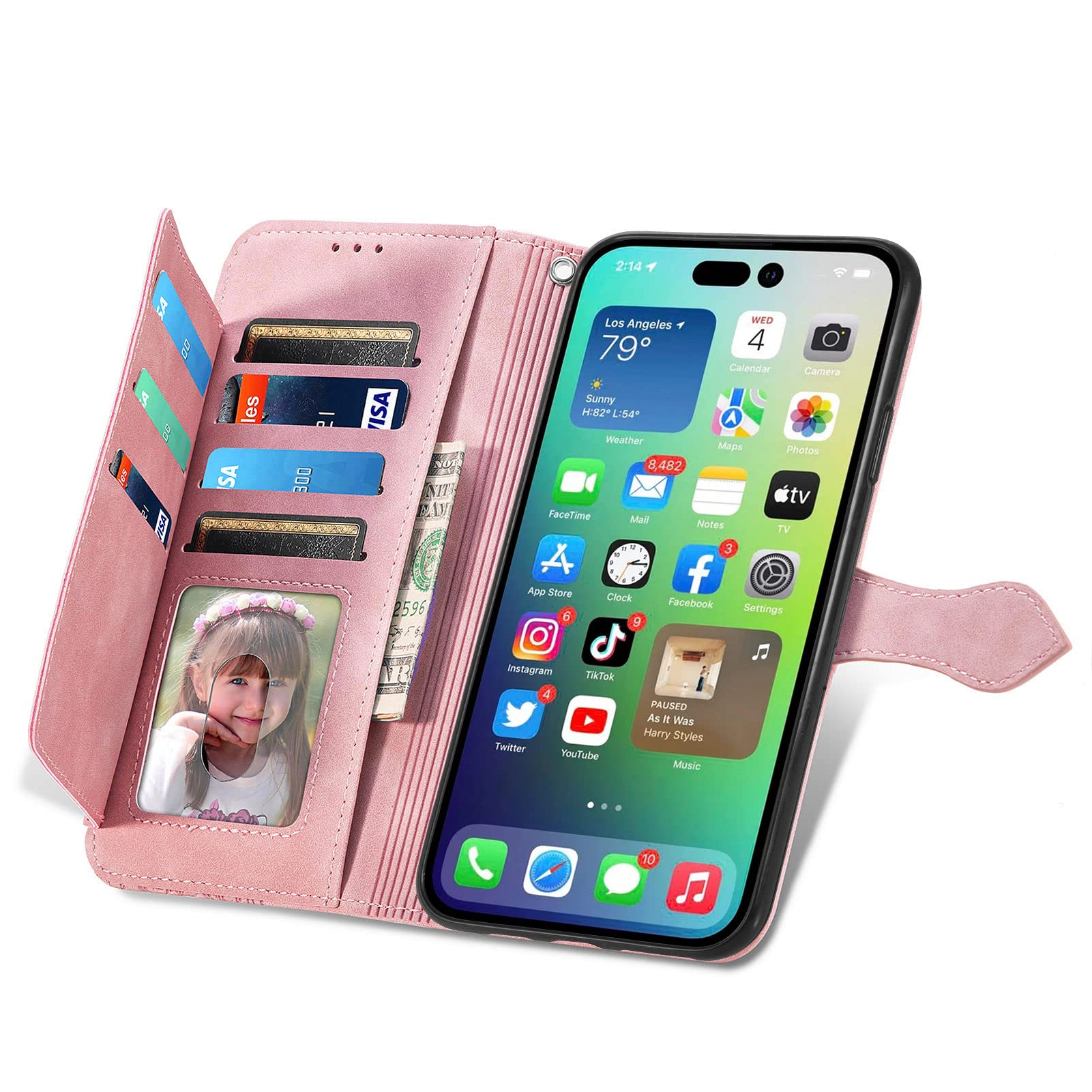 Custodia Staccabile per iPhone 16 Pro Max 5G, Portafoglio Vera Pelle 2