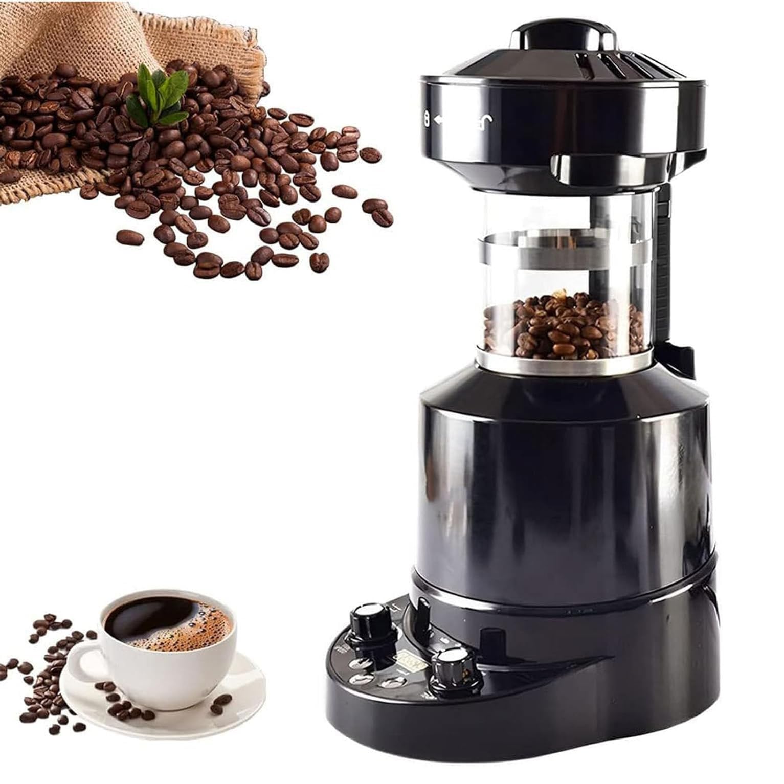 Tostatrice elettrica per Chicchi di caffè, tostatrice Automatica per caffè ad Aria, Regolazione dell'Aria Fredda/Calda, velocità del Vento Regolabile