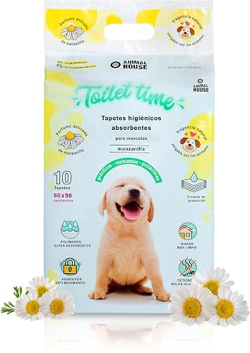 Animal House - Mats higiénico de 40pz Absorbente con manzanilla - Alta absorbencia - Libre de Polvo