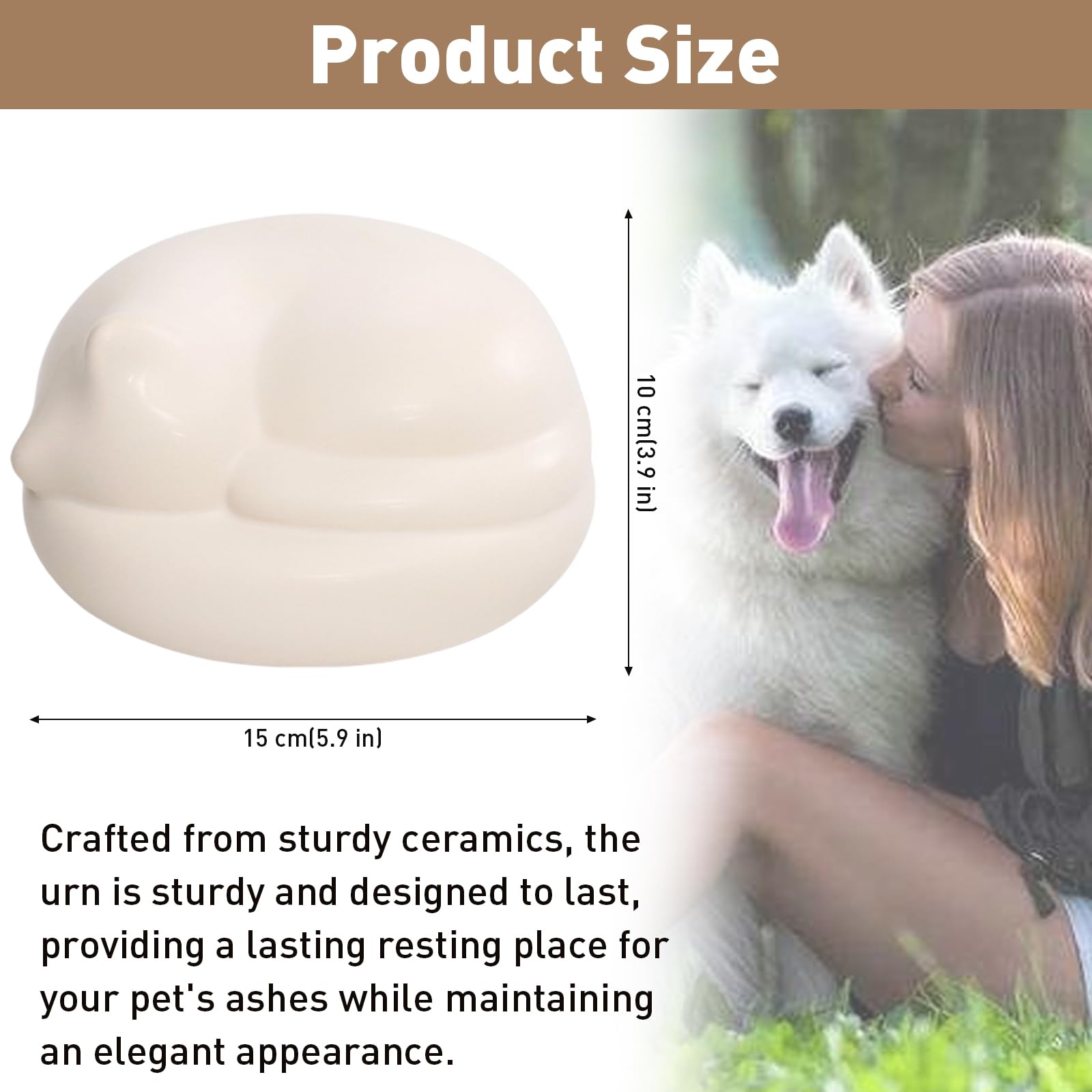 Urna conmemorativa de cremación para mascotas, contenedor de cerámica personalizado para cenizas de mascotas, para gatos, perros, tarro de recuerdo para recuerdo (gato)
