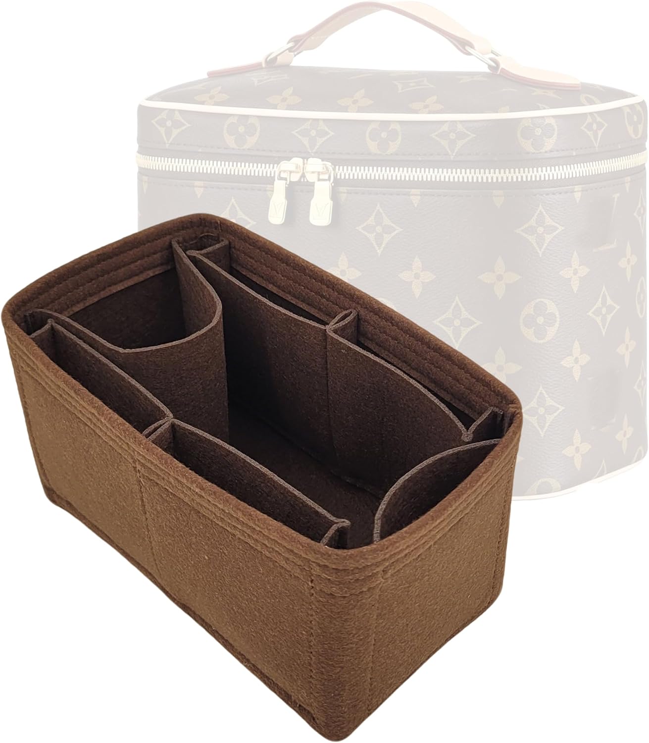 Purse Organizer Insert for Nice Mini/BB; Nice BB Organizer Insert (Brown, Nice BB)