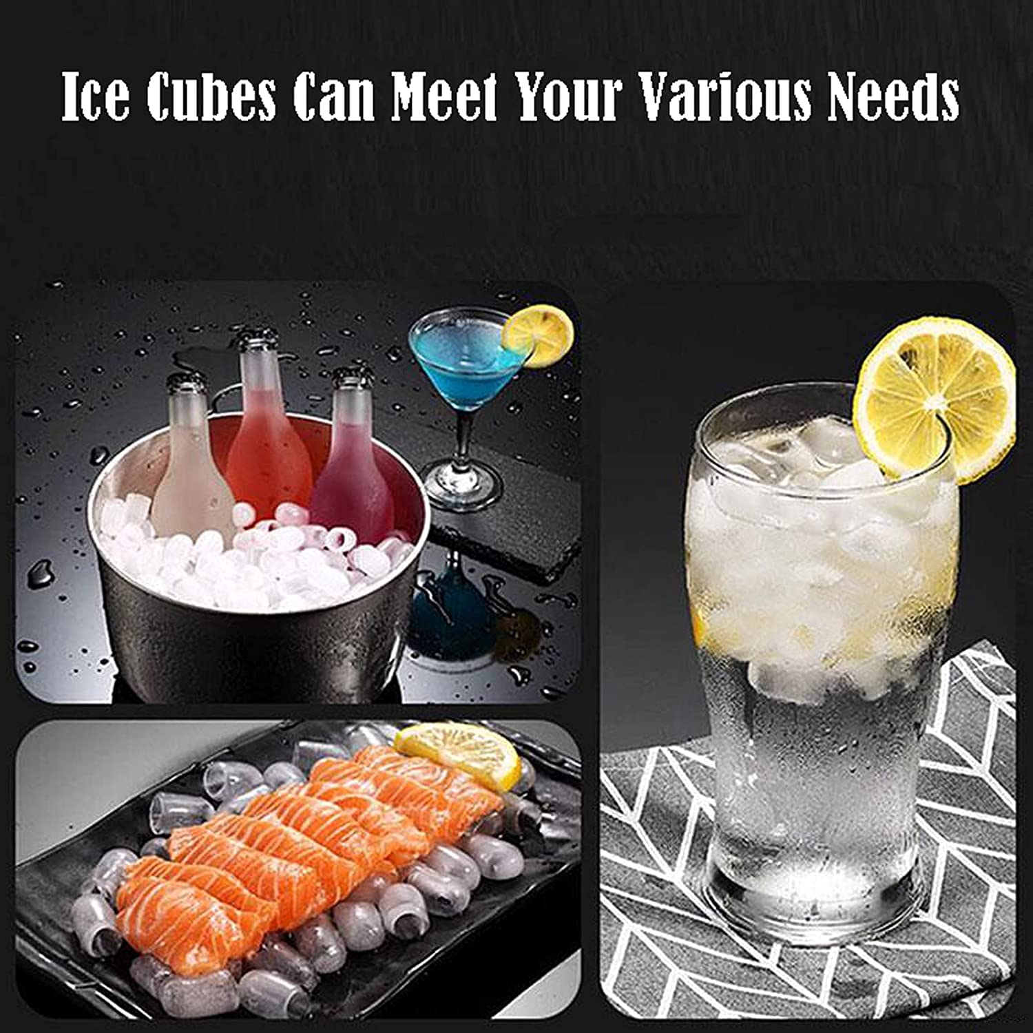 Máquina para hacer hielo portátil compacta, máquina para hacer hielo para refrigerador de encimera, máquina para hacer cubitos de hielo, bajo nivel de ruido para restaurantes, bares, casas y tien