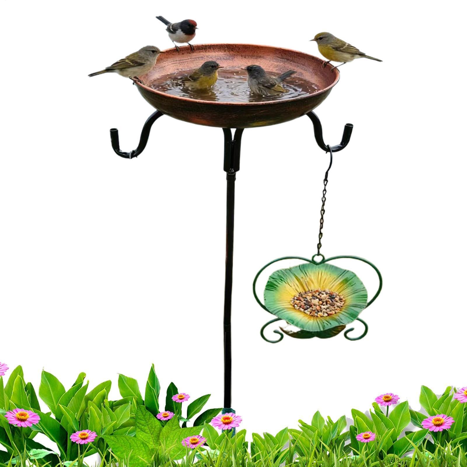 Bain d'oiseau résistant aux intempéries avec crochets et épingle pour jardin