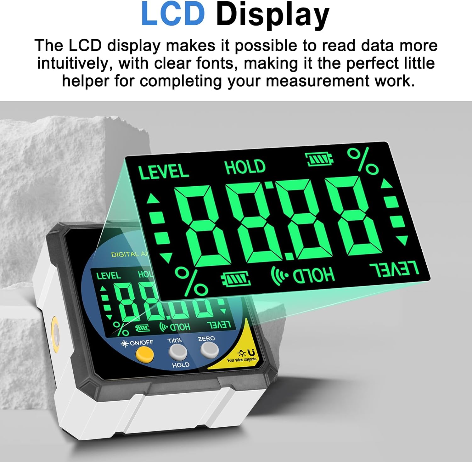 Digital Angle Finder with Dual Laser, 0.05° Magnetic Digital Inclinometer, Rechargeable Angle Gauge with Auto-Flip LCD for Table Saw Blade, Miter Saw Bevel Setting, Woodworking
