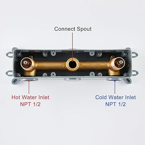 Miniatura 5 de MONDAWE Grifos de baño de montaje en pared con nivel de mango único grifo de lavabo de cascada grifo mezclador de lavabo en oro cepillado