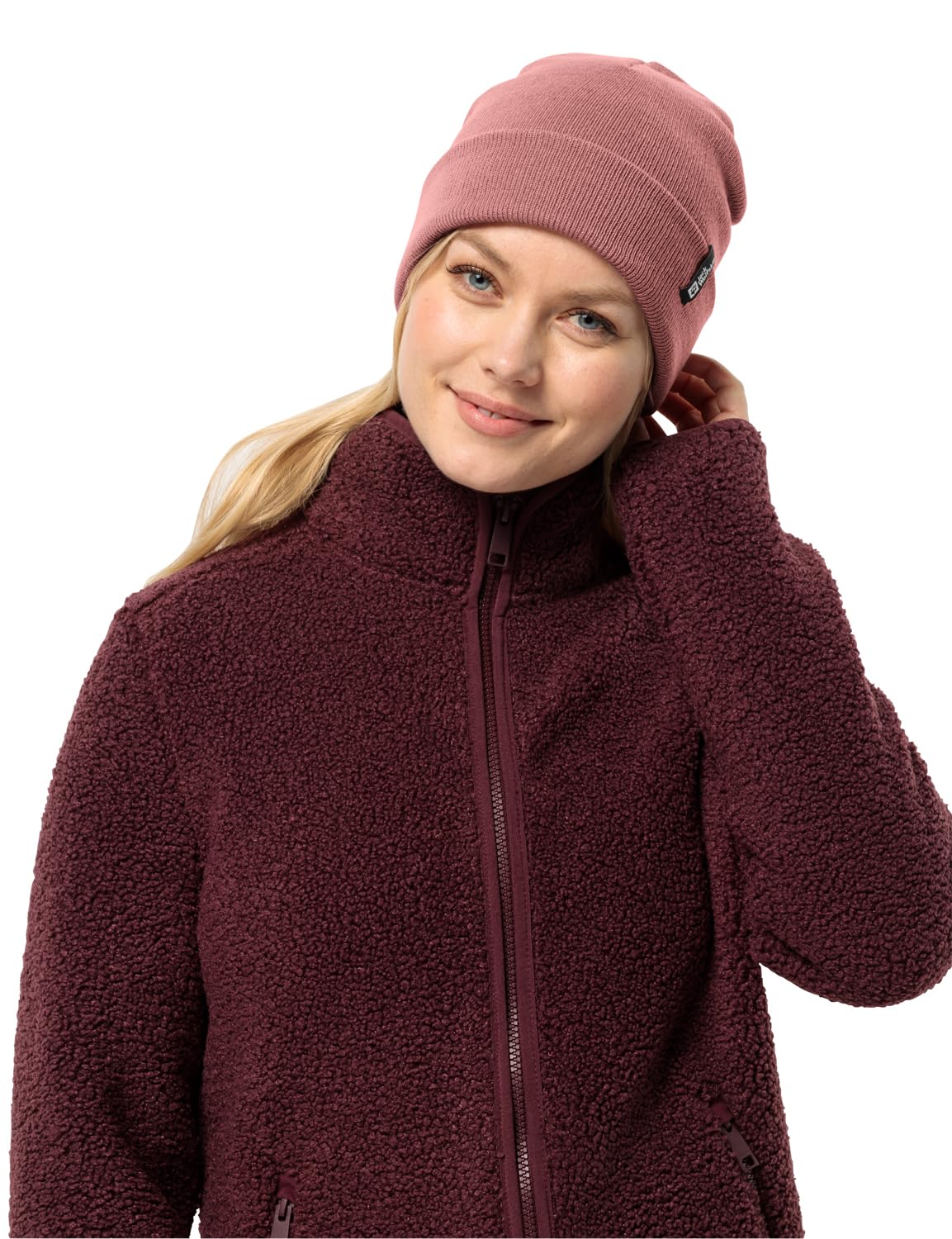 Jack Wolfskin Unisex Rib Beanie Hat Mineral Red