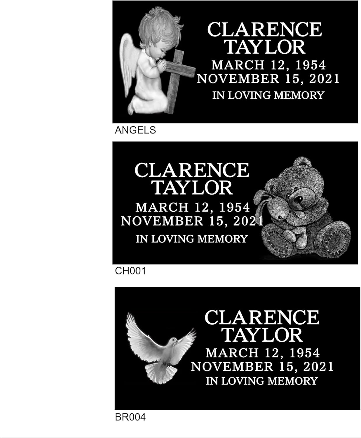 Cemetery Flat Marker- 20x10x3- Black Monument grade granite - small Single - sometimes called a Flush orFlat marker - monument grade granite - includes engraving and character customizations