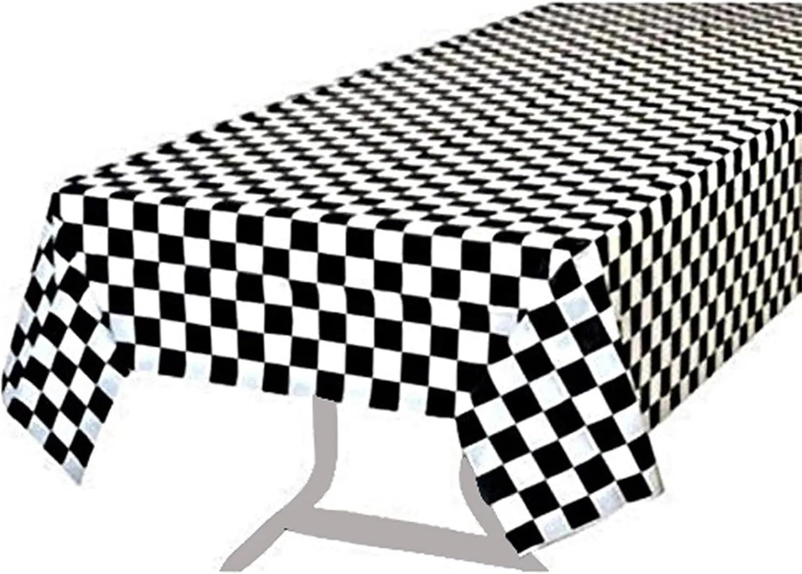 ZNJAMN 2-Pack Plastic Checkered Flag Tablecloths for Picnic and Party Tables for Party,Picnic