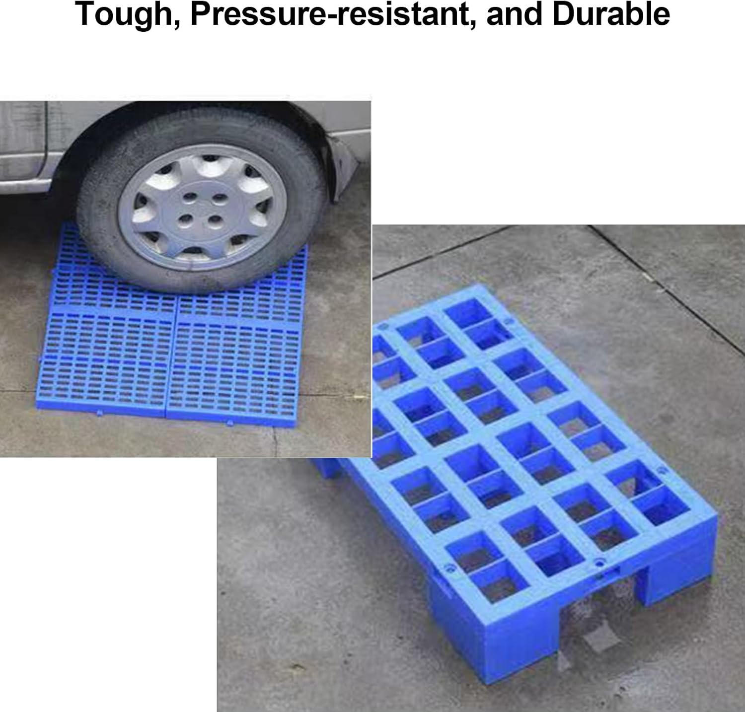 2 Pcs Polyethylene Pallets, Spliceable Breathable Plastic Pallet, with Connectors, for Garage Warehouse Supermarket Outside Storage, Static Load 660 Lbs(60 * 30 * 10cm/24 * 12 * 4in)