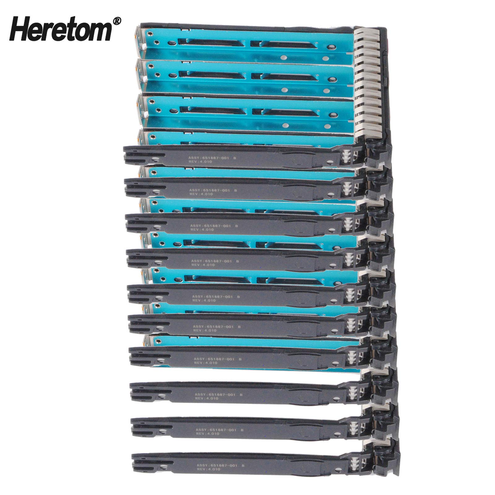 10-Pack 651687-001 REV 4.010 Plateau de Disque Dur SFF Tray Caddy Caddie pour HP G9 Gen9 DL380p DL380e DL360p DL385 DL388 DL380 DL160 DL580 ML350e ML310e SL250s 2,5" avec puces et vis