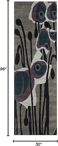 Miniatura 6 de SAFAVIEH Soho Collection SOH853A - Alfombra redonda de lana de primera calidad, hecha a mano, color grisazul, 6 pies